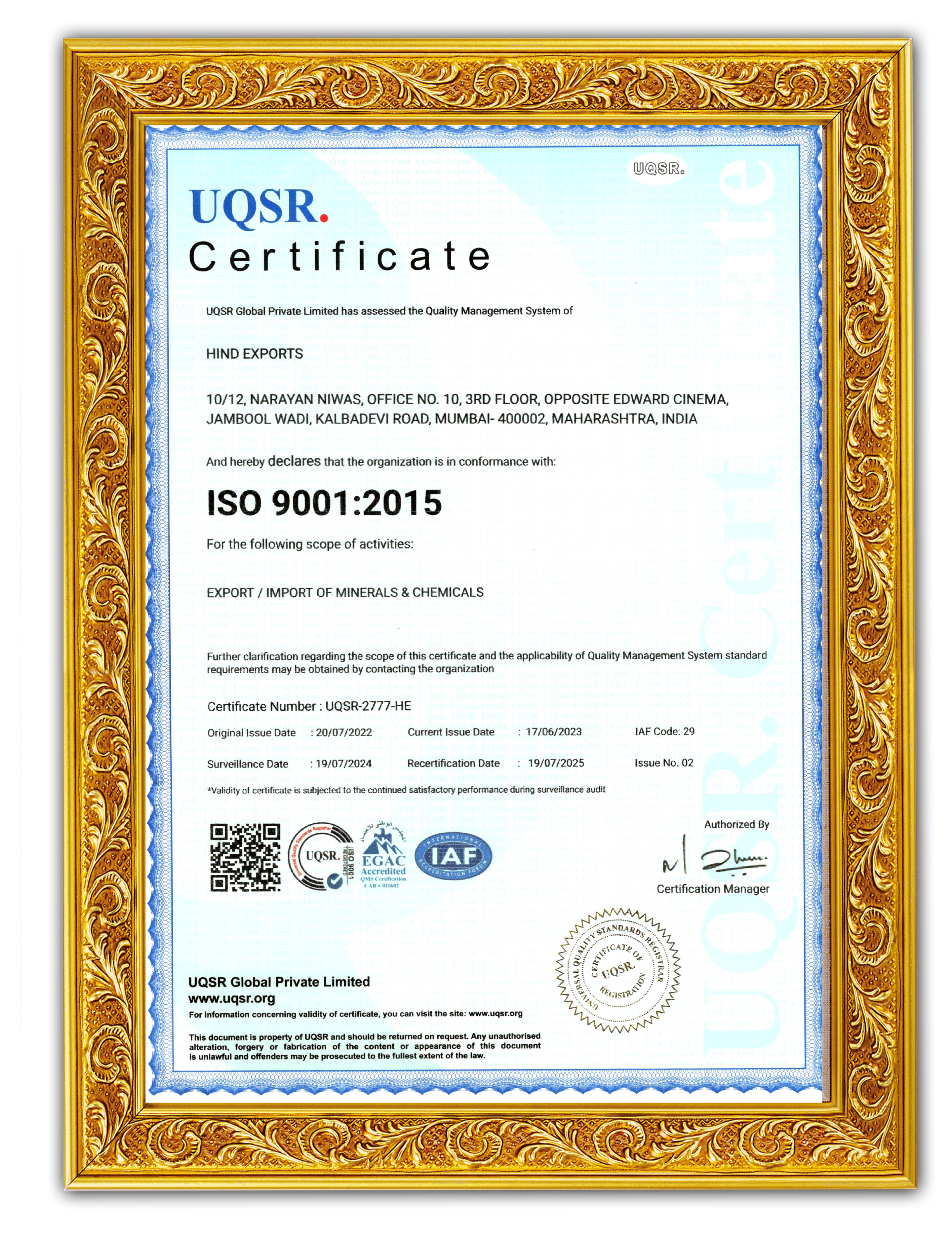 Certificate 1